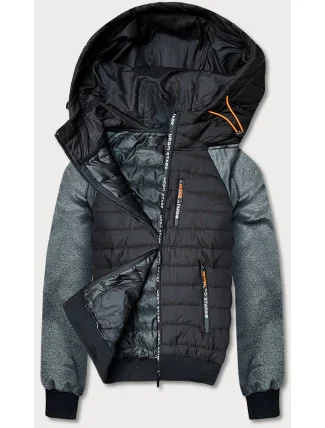 Černo-grafitová pánská sportovní bunda (8M903-392) Černo-grafitová pánská sportovní bunda (8M903-392)