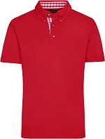 Daiber JN 716 Pánské piqué polo v tradičním krojovém stylu 02.0716 red/red white