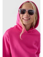 Dívčí Nekořeněná Mikina S Kapucí Hladká Fialová 4F 4FJWMM00TSWSF1316-51S