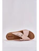 Kožené dámské pantofle s přezkou růžové Inblu VO0004GU