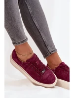Semišové dámské tenisky na platformě Vinceza 79578 bordó