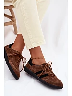 Kožené semišové dámské tenisky hnědé Ismina