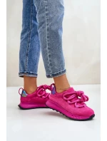 Semišové Dámské Tenisky S Tlustým Šněrováním Artiker Fuchsie
