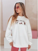 Dámská oversize mikina s jezevčíky JAMNIKOVE bílá FashionStreet BY1498