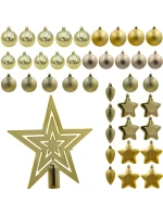 DEKORATIVNÍ PLASTOVÉ CETKY BEZPEČNÉ 40KS ZLATÁ SLÍDA