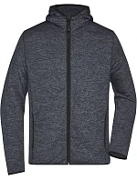 Daiber JN 589 Pánská pletená fleecová bunda s kapucí 02.0589 dark melange/black Daiber JN 589 Pánská pletená fleecová bunda s kapucí 02.0589 dark melange/black