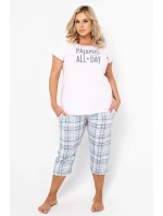 Italská móda Glamour po celé délce 3/4 velikosti sp. barva: světle růžová/potisk Italská móda Glamour po celé délce 3/4 velikosti sp. barva: světle růžová/potisk