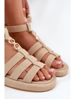 Dámské Sandály Na Platformě Se Zlatým Detailem Béžové Kartia