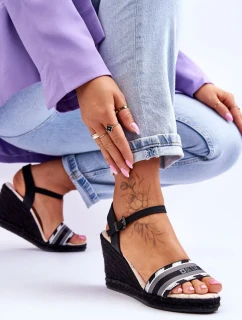 Dámské pohodlné sandály na klínu Big Star černé