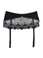 Dámský sexy podvazkový pás Bell V-5132 Černá se stříbrnou - Axami