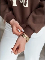 Dámská mikina s potiskem JUST LOVE YOU hnědá FashionStreet BY1477