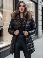WINTERZIP dámská prošívaná zimní bunda s kapucí černá FashionStreet TY4568z