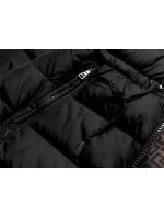 Černo-hnědá oboustranná dámská zimní bunda (mhm-w556) Černo-hnědá oboustranná dámská zimní bunda (mhm-w556)