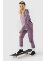 Dívčí Nekořeněná Mikina S Kapucí Hladká Fialová 4F 4FJWMM00TSWSF1316-51S