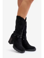 Dámské Kozačky Do Poloviny Lýtka Na Podpatku Zateplené Černé Ivanelis Dámské Kozačky Do Poloviny Lýtka Na Podpatku Zateplené Černé Ivanelis