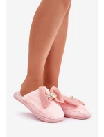 Dámské Pantofle S Kožíškem A Mašlí Růžové Olfedi