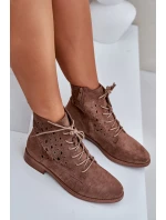 Šněrovací Boty S Vyřezávaným Vzorem S.Barski HY51-136 Hnědé