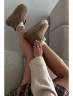 Dámské Sněhule Na Platformě Zateplené Kožíškem Khaki Vesirae