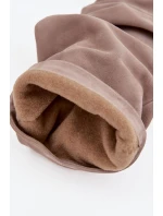 Dámské zateplené kozačky na podpatku Zazoo – světle hnědé, pravý semiš