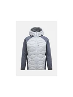 Pánská péřová bunda PEAK PERFORMANCE M Helium Down Hybrid Hood, šedá Pánská péřová bunda PEAK PERFORMANCE M Helium Down Hybrid Hood, šedá