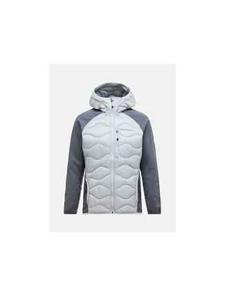Pánská péřová bunda PEAK PERFORMANCE M Helium Down Hybrid Hood, šedá Pánská péřová bunda PEAK PERFORMANCE M Helium Down Hybrid Hood, šedá