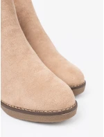 Výborné hnědé dámské  kotníčkové boty na klínku