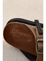 Kožené pánské pantofle s přezkami D.Franklin DFSH407017 Hnědé
