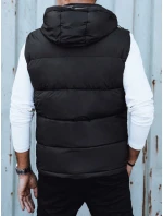 Pánská prošívaná vesta s kapucí černá FashionStreet TX4782