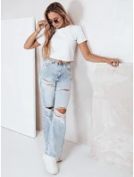 Dámské džíny s širokým žebrováním modré FashionStreet UY2794 Dámské džíny s širokým žebrováním modré FashionStreet UY2794