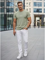 Pánské bavlněné zelené tričko s potiskem FashionStreet NX5125R