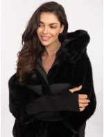 Černá volná bunda z různých materiálů (WJ218) Černá volná bunda z různých materiálů (WJ218)