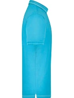 Daiber JN 569 Pánské žerzejové elastické polo 02.0569 aqua/white