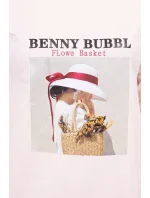 Šaty s potiskem košíků v pudrově růžové barvě Šaty s potiskem košíků v pudrově růžové barvě