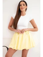 Dámská viskózová sukně balónová s gumou v pase žlutá