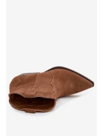 Nazouvací dámské kovbojky z přírodního semiše camel Beretta