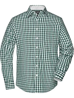 Daiber JN 617 Popelínová kostkovaná košile s dl. rukávem 02.0617 forest green/white