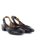 Dámské ažurové lodičky s páskem černé Jezzi ASA200-18