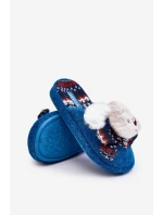 Dětské pantofle s tlustou podrážkou a medvídkem modré Dasca Dětské pantofle s tlustou podrážkou a medvídkem modré Dasca