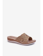 Pohodlné dámské žabky s cirkony Inblu BV000037 béžové