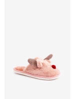 Dámské Plyšové Pantofle S Motivem Sobů Růžové Sennalith