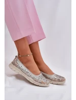 Kožené Prodyšné Lehké Baletky Zlaté Leaneila