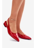 Lakované Baletky Na Nízkém Podpatku Červené Testori