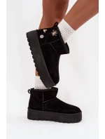 Dámské sněhule na platformě s přezkami černé Maelle