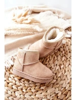 Dětské Teplé Sněhule Semišové béžové Gooby Dětské Teplé Sněhule Semišové béžové Gooby