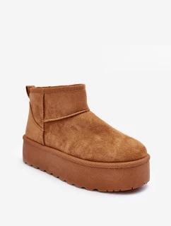 Kůže Sněhule Na Platformě Hnědé Corcoran