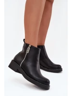 Zateplené Nízké Boty Dámské S Cirkonii Černé Vionna