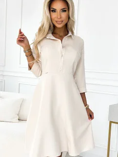 286-7 SANDY Košilové halenkové šaty s páskem - BEACH