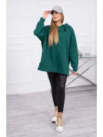 Zateplená mikina se zipem na boku tmavě zelená Zateplená mikina se zipem na boku tmavě zelená