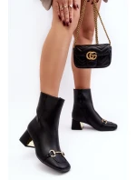 Boty Na Podpatku S Ozdobou Černé Adinah