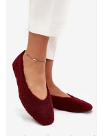 Dámské Baletky S Kožíškem Typu Beránek Bordové Zimira